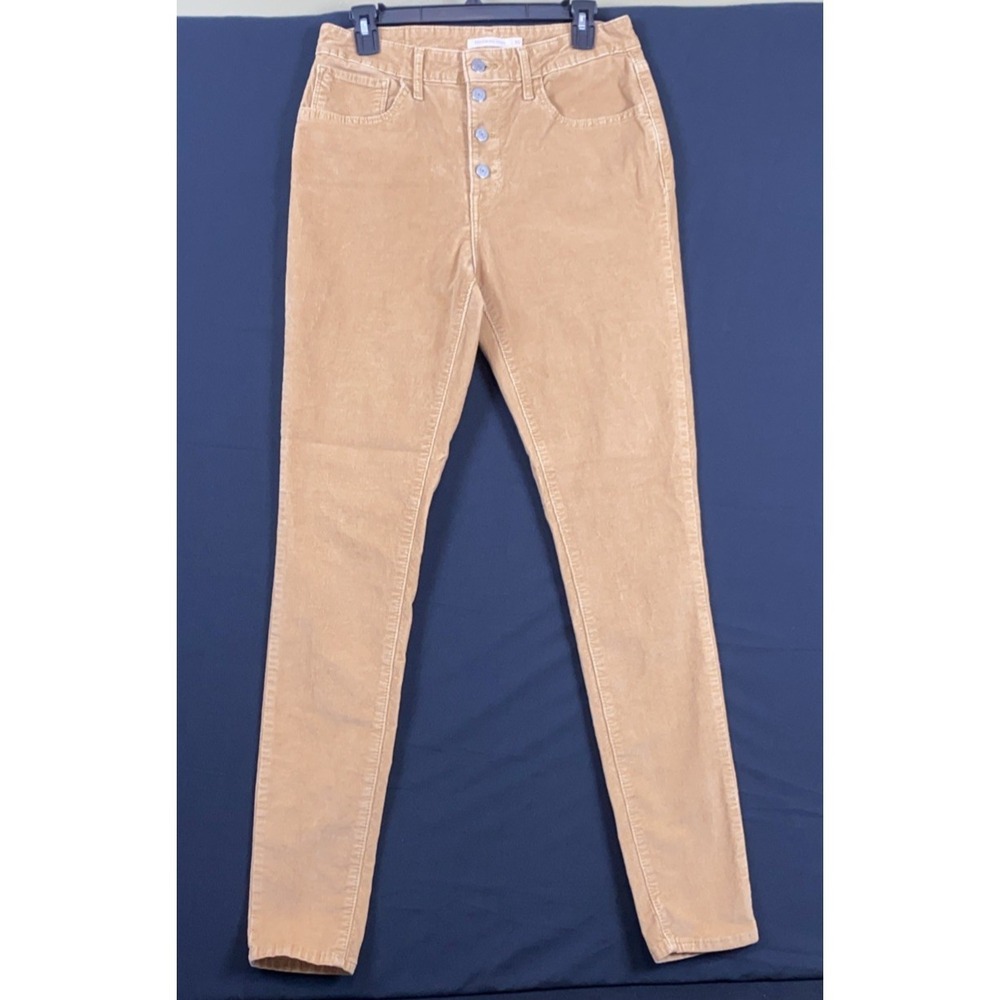 Levis 721 High Rise Skinny Jeans Women 5 Pocket Stretch Denim TAN Corduroy Pants